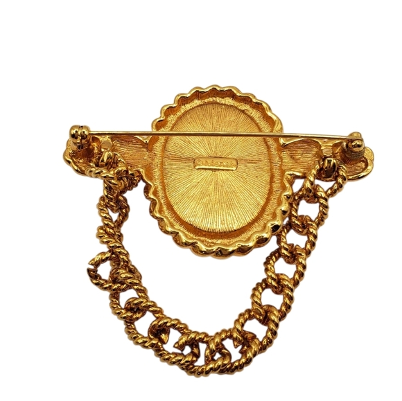 Vintage Monet Bar Chain Brooch 80's Madonna Pop - Picture 5 of 10